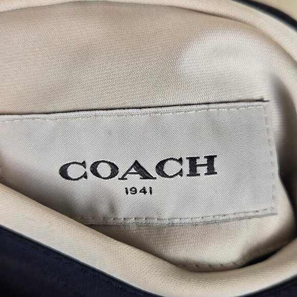 Coach Size 2 Reversible Bomber Varsity Jacket Navy White Penguin  Snap Front - Picture 15 of 16